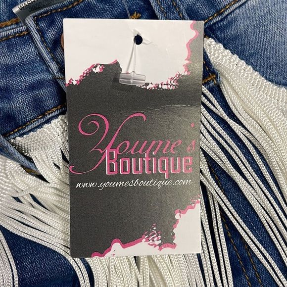 23.  NWT AP BLUE fringe jeans Size: 7 - Picture 7 of 10